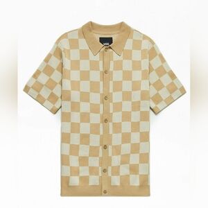 Vans Checkerboard Short Sleeve Knit Button Down *NWT*